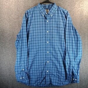 LL Bean Wrinkle-Free Kennebunk Sport Shirt Mens XL Traditional Fit Checkered